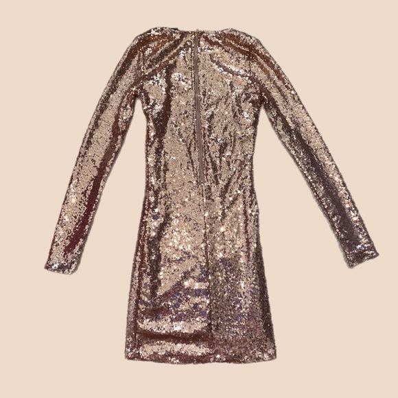 Revamped Rose Gold All Over Sequence Dress for Women - Picture 2 of 4